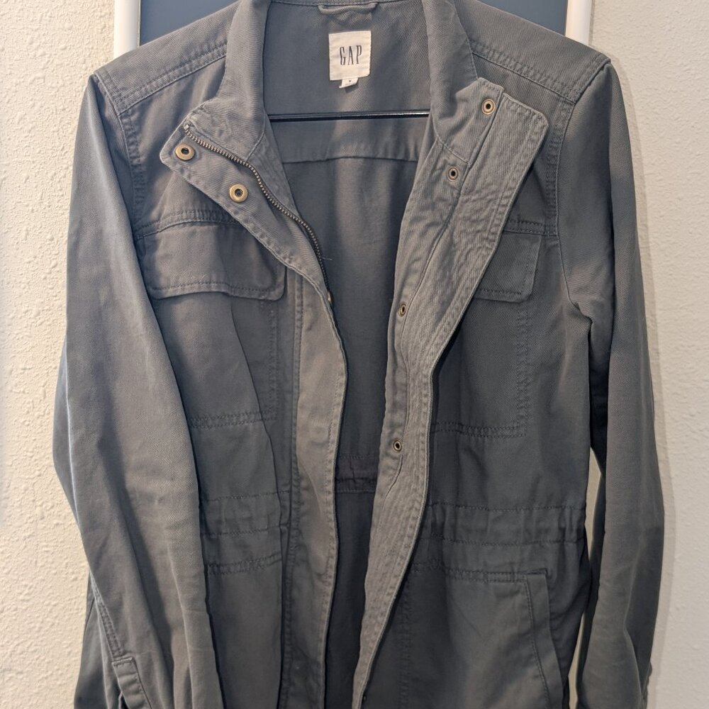 Green Cargo Zip Up Jacket